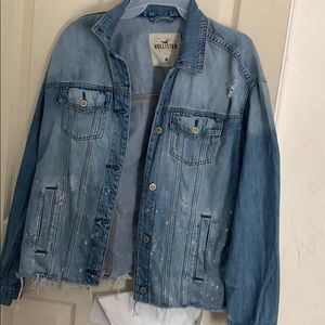 Hollister ripped jean jacket